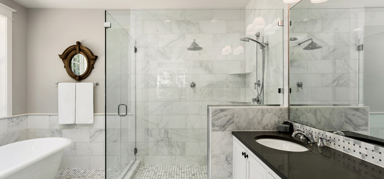 bathroom shower door installation in Sanger