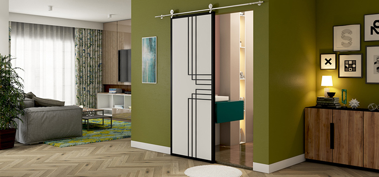 sliding bathroom door installation in Sanger